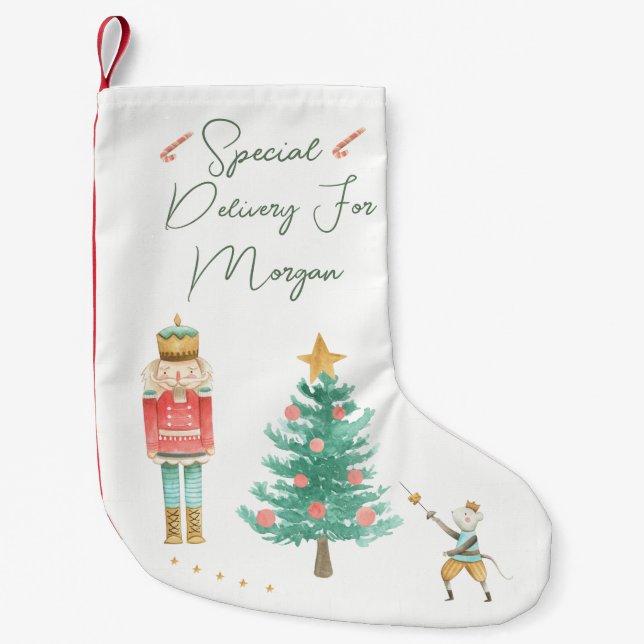 Nutcracker, Tree, Mouse King Christmas Stocking (Front)