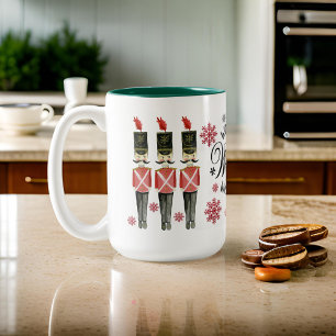 Nutcracker Trio Winter Wonderland Script Snowflake Two-Tone Coffee Mug