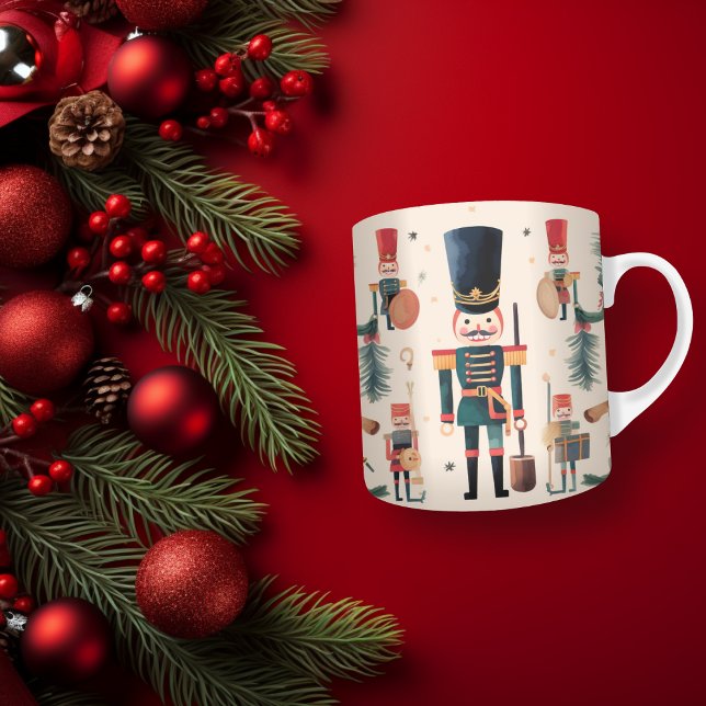 Nutcracker Vintage Beige Festive Christmas Coffee Mug (Nutcracker Vintage Beige Festive Christmas Coffee Mug)