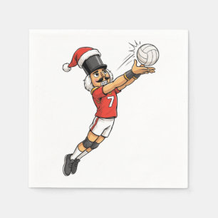 Nutcracker Volleyball Player Holiday Sports Xmas Napkin