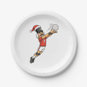 Nutcracker Volleyball Player Holiday Sports Xmas  Paper Plate