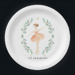 Nutcracker watercolor botanical cute Christmas Pos Paper Plate<br><div class="desc">Nutcracker watercolor botanical cute Christmas festive holiday design</div>