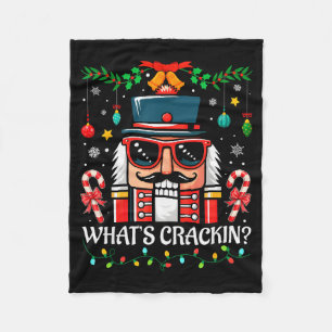 Nutcracker What's Crackin Funny Christmas Men Wome Fleece Blanket