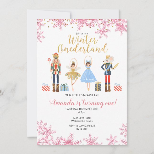 Nutcracker Winter Birthday Invitation (Front)