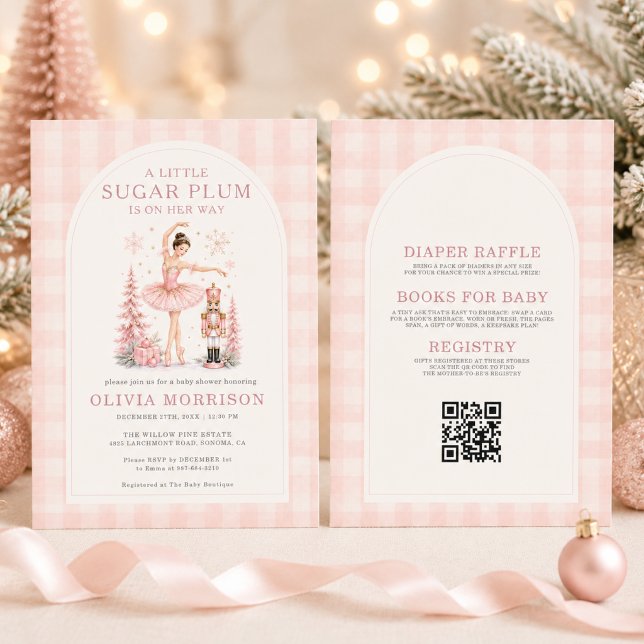 Nutcracker Winter Wonderland QR Code Baby Shower Invitation (Creator Uploaded)