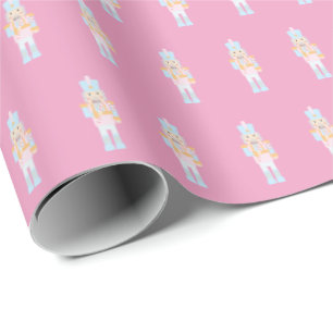 Nutcracker with a Candy Cane Wrapping Paper
