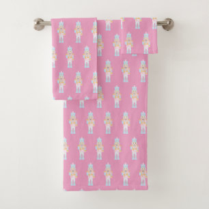 Nutcracker with Candy Cane  Bath Towel Set