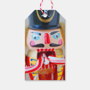 Nutcracker with candy canes gift tags