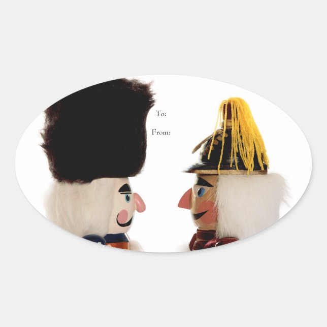 Nutcrackers in profile oval sticker (Front)