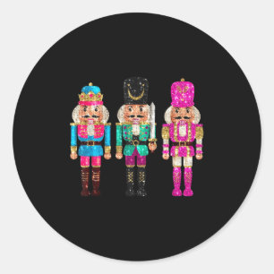 Nutcrackers Merry Christmas Funny Xmas Men Women  Classic Round Sticker