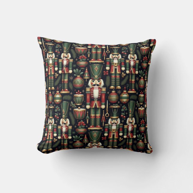 Nutcrackers Pattern Throw Pillow (Front)