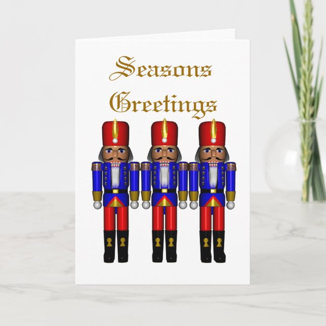nutcrackers traditional  Seasons Greetings Holiday Card (Front)