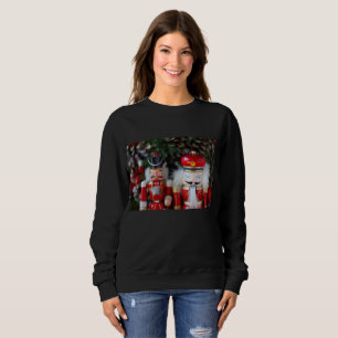 Nutcrackers with holiday background sweatshirt