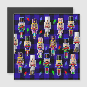 Nutcrackers with Little Red Trucks Christmas Magnetic Invitation