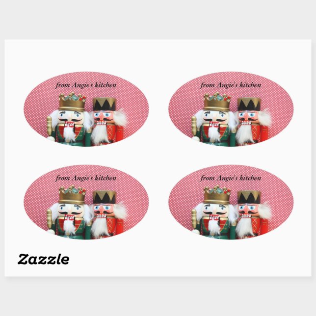 Nutcrackers with polka dots oval sticker (Sheet)