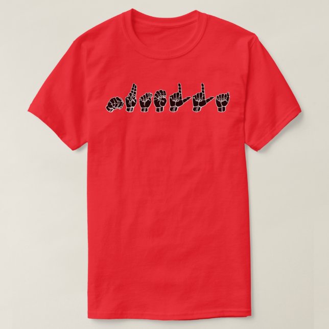 NUTELLA ASL Sign Language Design T-Shirt (Design Front)