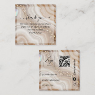 Nuteral beige gold Thank You Card Order Insert