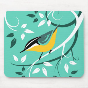 Nuthatch Bird In Tree Mouse Pad