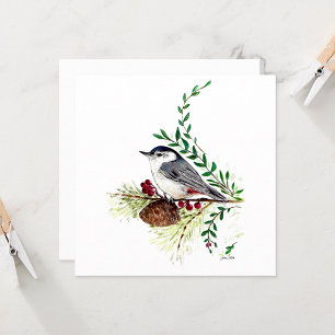 Nuthatch Bird Painting Card
