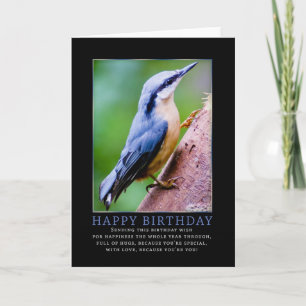 Nuthatch Birthday Greeting Card