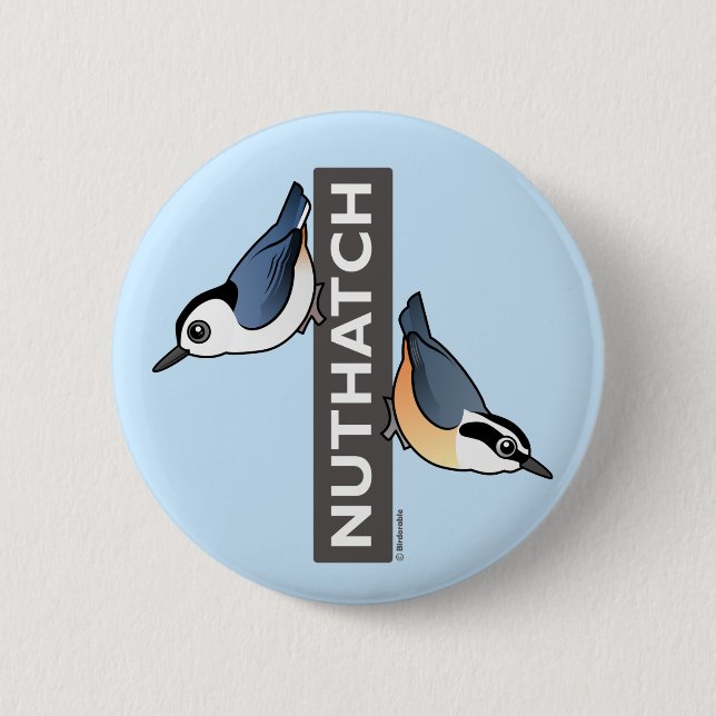 Nuthatch Fan 6 Cm Round Badge (Front)