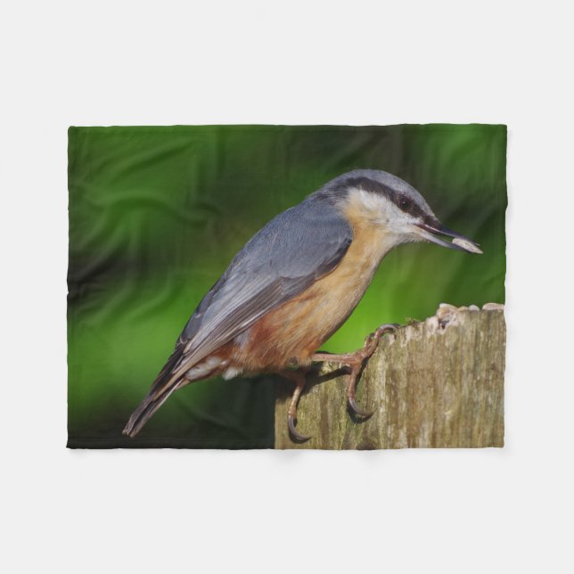Nuthatch Fleece Blanket (Front (Horizontal))