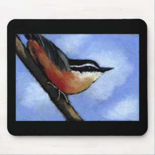 NUTHATCH IN OIL PASTEL: MOUSEPAD