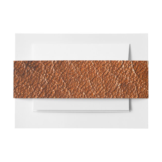 Nutmeg Leather Invitation Belly Band (Front Example)