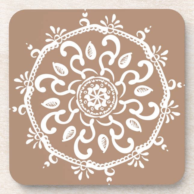 Nutmeg Mandala Coaster (Front)
