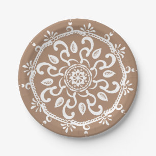 Nutmeg Mandala Paper Plate