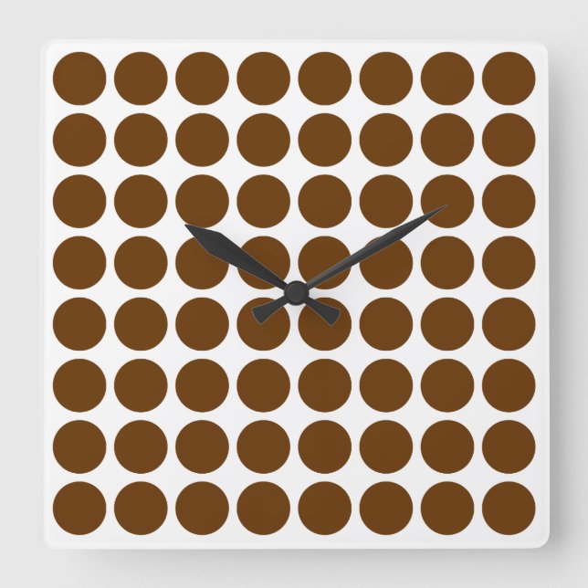 Nutmeg Neutral Dots Square Wall Clock (Front)