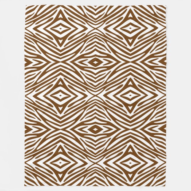 Nutmeg Neutral Zebra Fleece Blanket (Front)