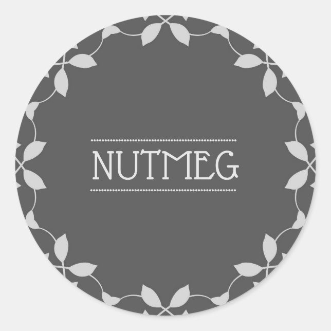 Nutmeg Spice Jar Sticker Labels (Front)