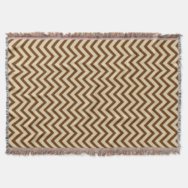 Nutmeg Spice Moods Chevrons Throw Blanket (Front)