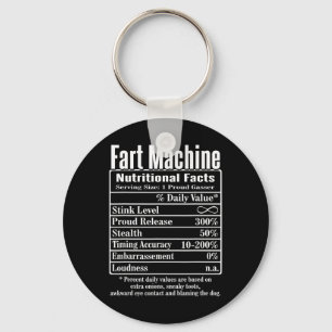 Nutrion Facts Fart Machine Dad Jokes Funny Farting Key Ring