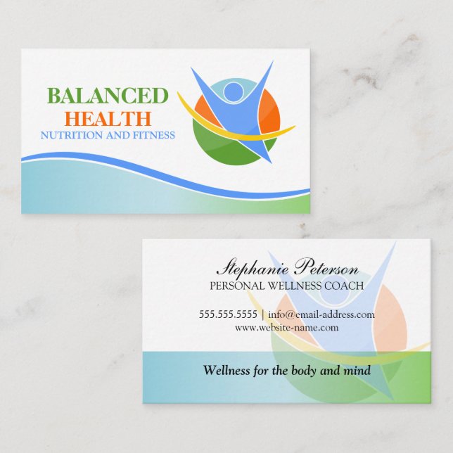 Nutrition and Fitness Coach Business Card (Front/Back)