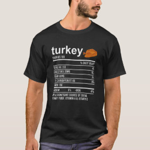 Nutrition Fact Food Apparel Foodie Turkey Thanksgi T-Shirt