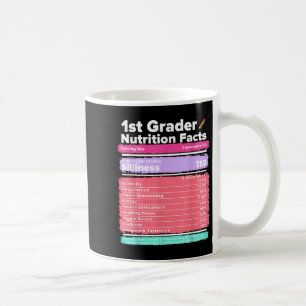 Nutrition Facts 1st Grade Funny Back To School Shi Coffee Mug