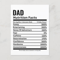 Nutrition Facts Funny Dad Personalised Name