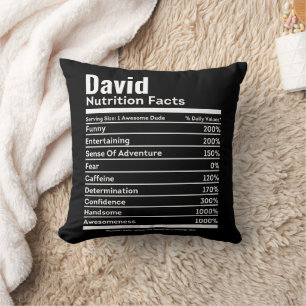 Nutrition Facts Funny Personalized Name Cushion