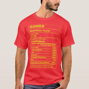 Nutrition Facts Gamer T-Shirt