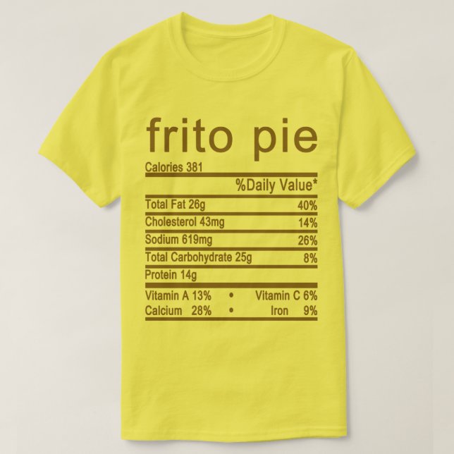 Nutrition Facts label T-Shirt (Design Front)