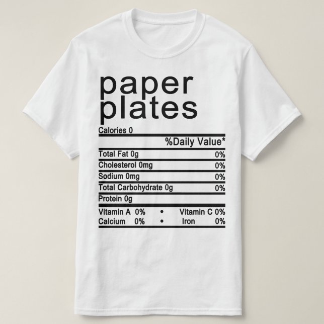 Nutrition Facts label T-Shirt (Design Front)