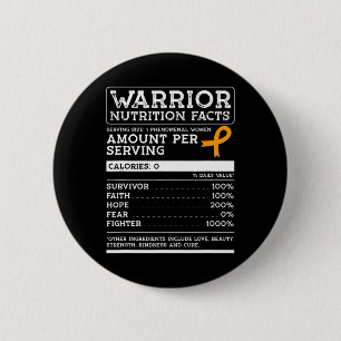 Nutrition Facts Leukaemia Awareness Ribbon  6 Cm Round Badge