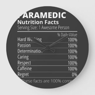 nutrition facts, paramedic nutrition fact large clock