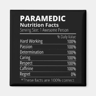 nutrition facts, paramedic nutrition fact magnet