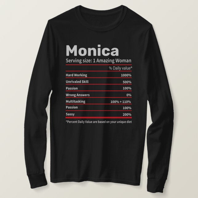 Nutrition Facts Personalised Name- Women Gift  T-Shirt (Design Front)