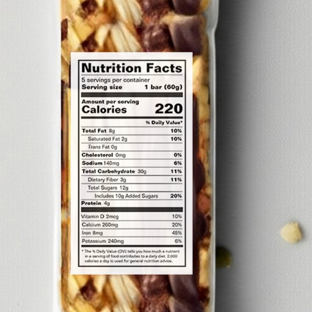 Nutrition Food Label FDA Compliant Sticker (Creator Uploaded)