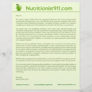 Nutrition Letterhead