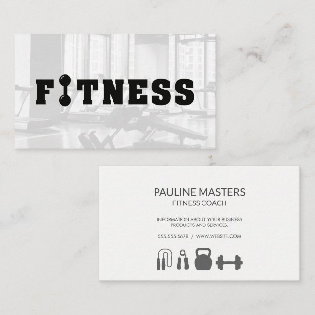 Nutrition Personal Health | Fitness Dumbbell Icon Appointment Card (Front/Back)